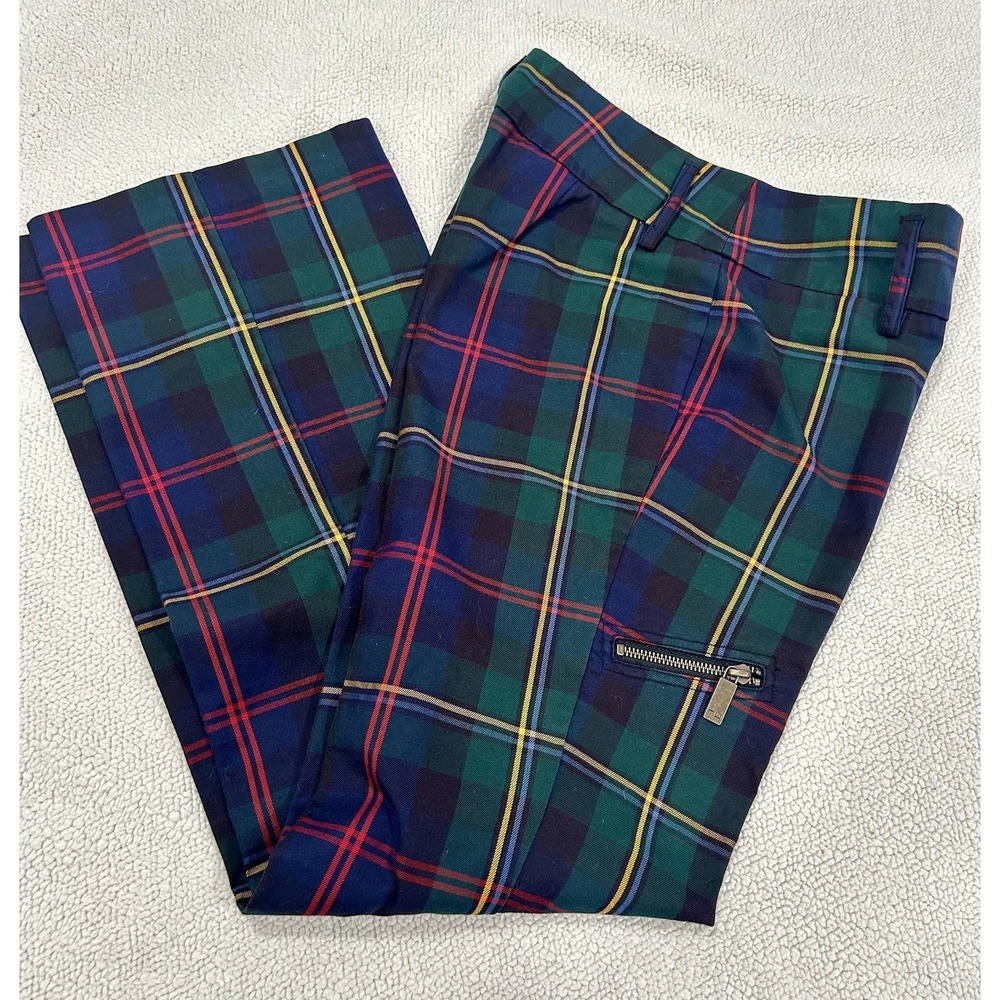 Tommy Hilfiger Tartan Vtg‎ Y2K Cargo Plaid Pants Academia Prep Grunge Punk Sz 4